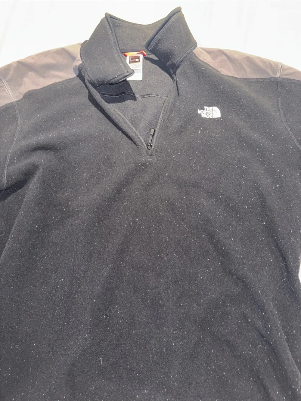 The North Face Men's Black V-Neck Pullover with Gray Shoulder Panels